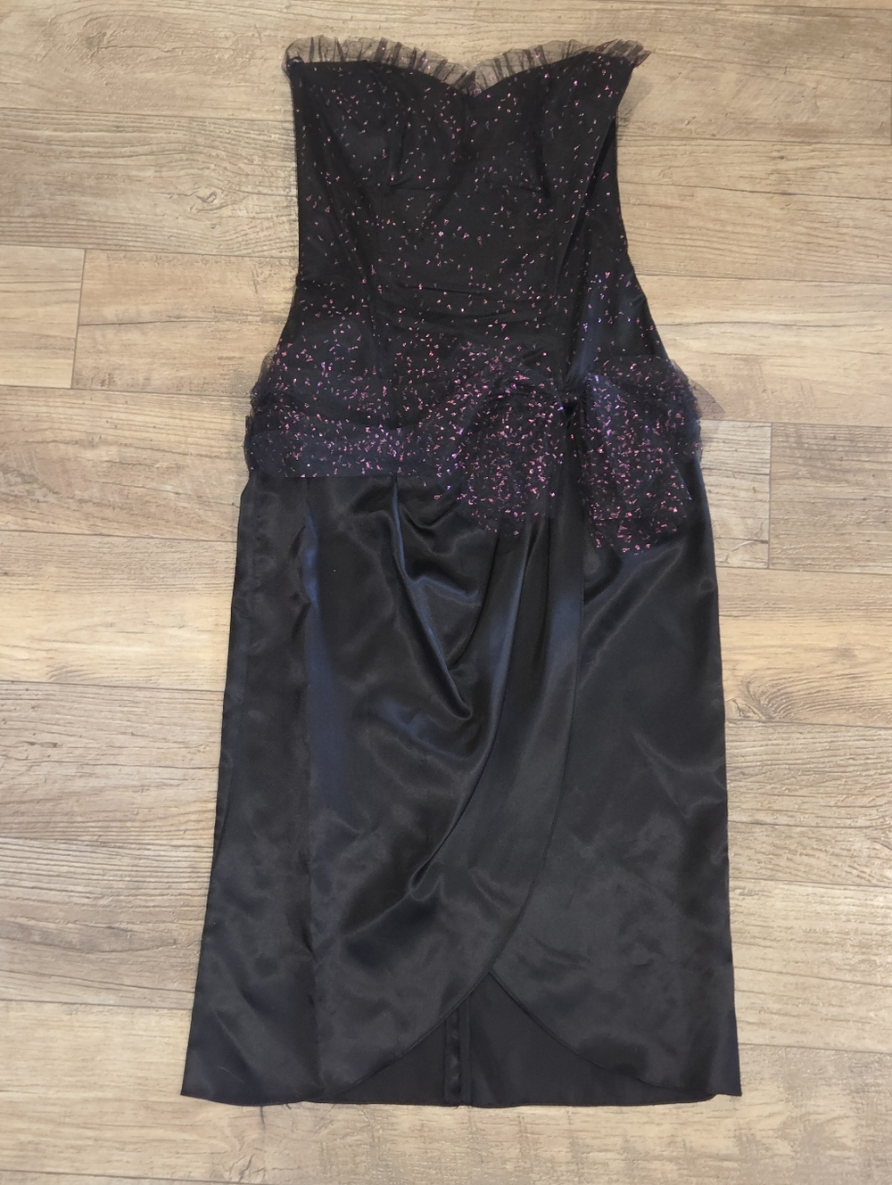Gunne Sax Jessica McClintock Vintage Tulle Sparkle Pink Black Dress Size 11